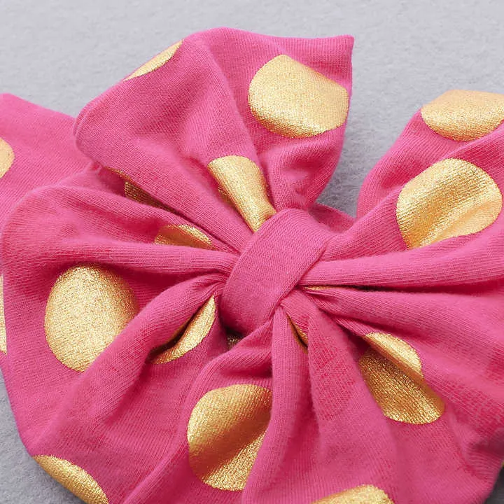 الجملة منتجات الأطفال البولكا نقطة طفلة القوس عقال القطن مطبوعة الطفل رباطات Wholesale Baby Products Polka Dot Baby Girl Bow Headband Cotton Printed Baby Headbands