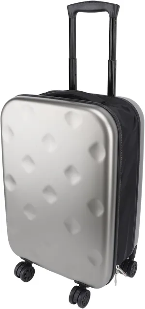 20 Inch Suitcase with Spinner Wheels, Password Lock, Grey Foldable Portable Luggage for Travel with 360 Spinner Wheels