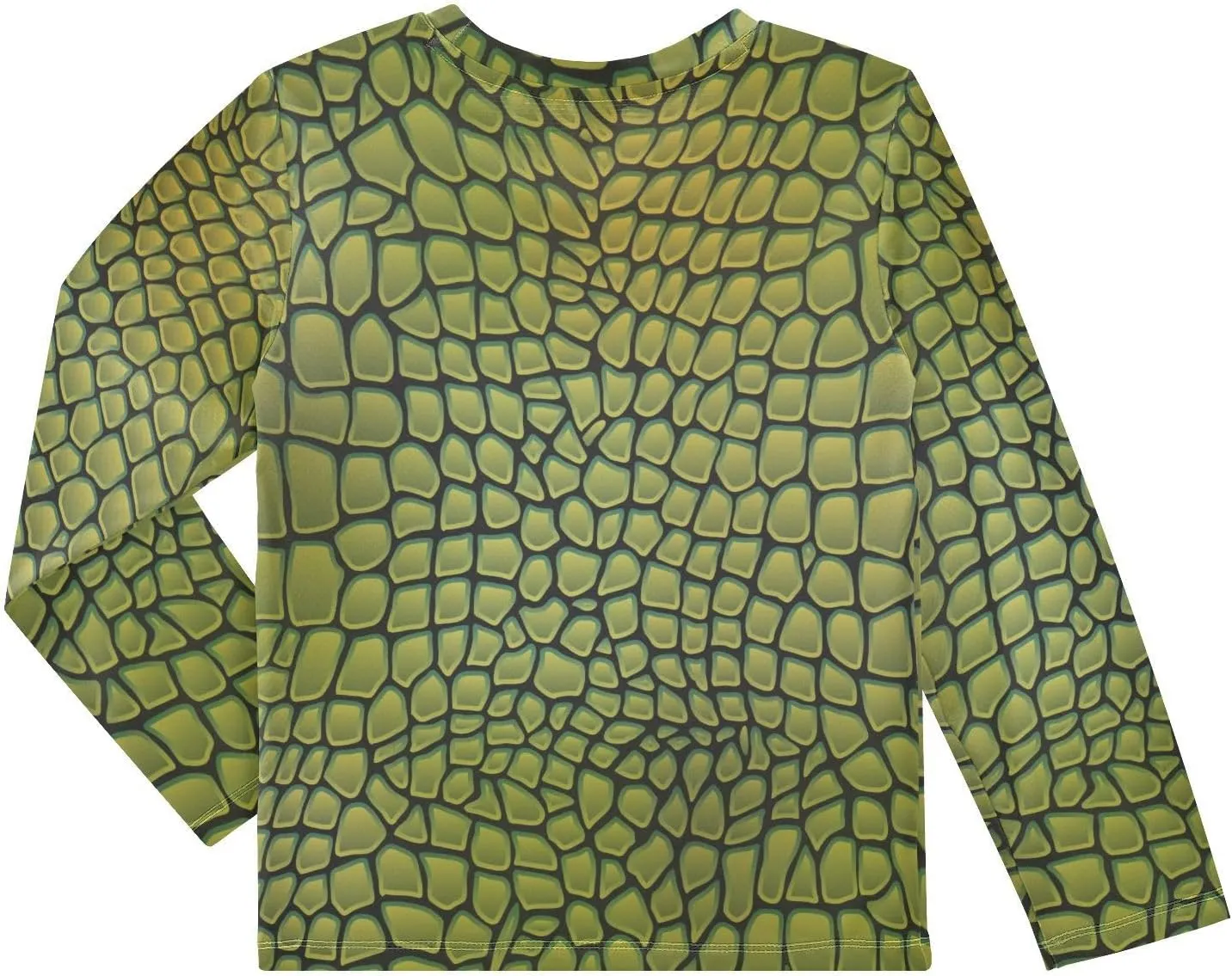 Aflyko Animal Print Boys' Rash Guard Shirts Green Alligator Skin Nature Swim Shirt 3-12T