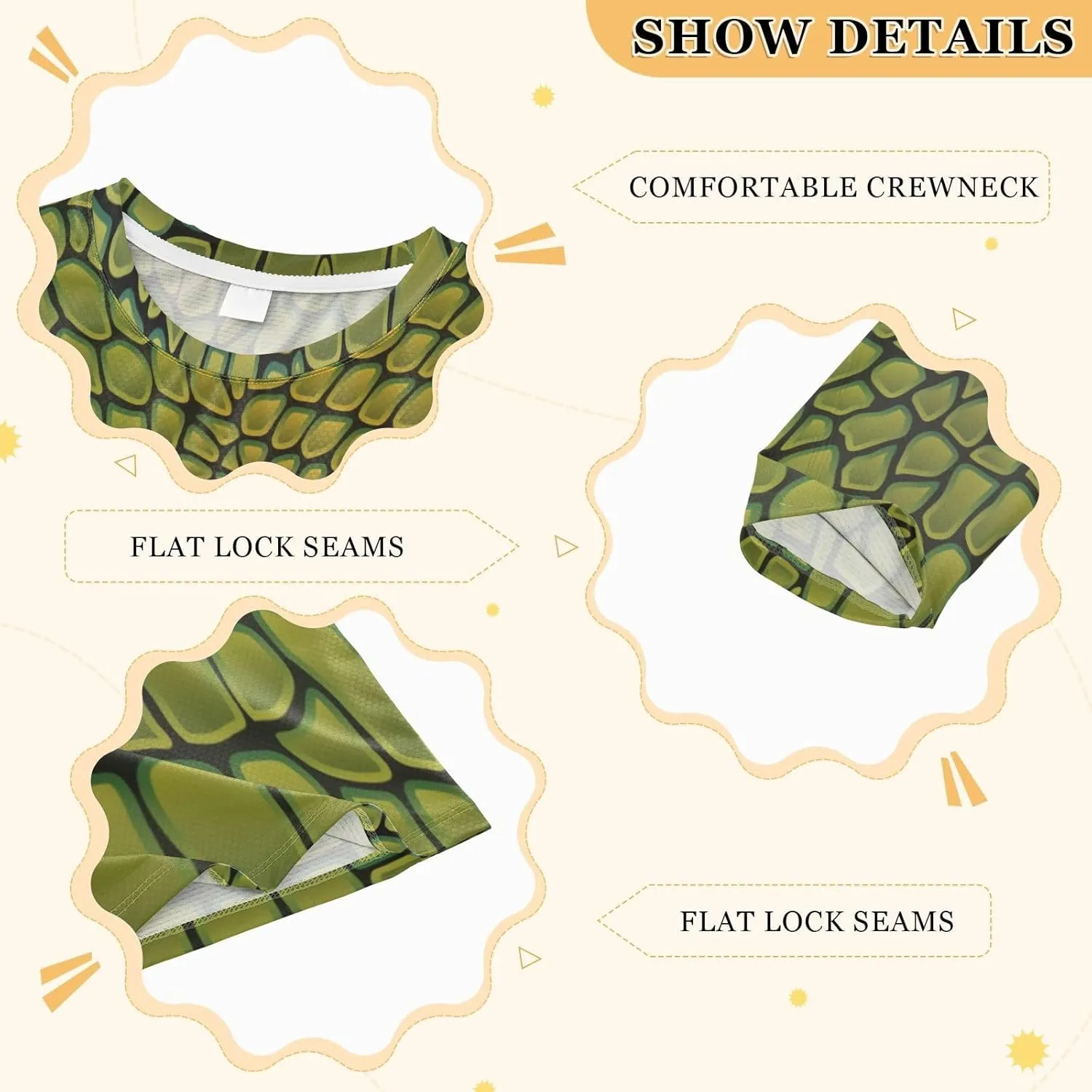 Aflyko Animal Print Boys' Rash Guard Shirts Green Alligator Skin Nature Swim Shirt 3-12T