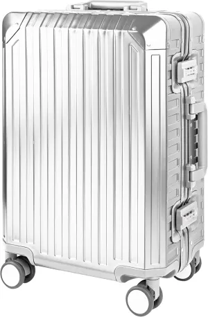 All Aluminum Luggage Suitcase 3 Sizes (20",26",29") TSA Lock Carry On Silver (20" Carry On)