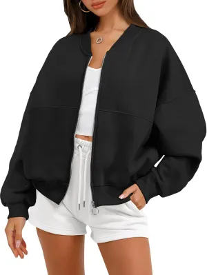 ANRABESS Women's Zip up Oversized Sweatshirts Fleece jacket Coat Long Sleeve Casual Hoodie 2025 Fall Teen Girl Top Clothes