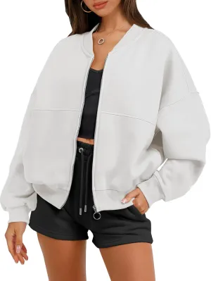 ANRABESS Women's Zip up Oversized Sweatshirts Fleece jacket Coat Long Sleeve Casual Hoodie 2025 Fall Teen Girl Top Clothes