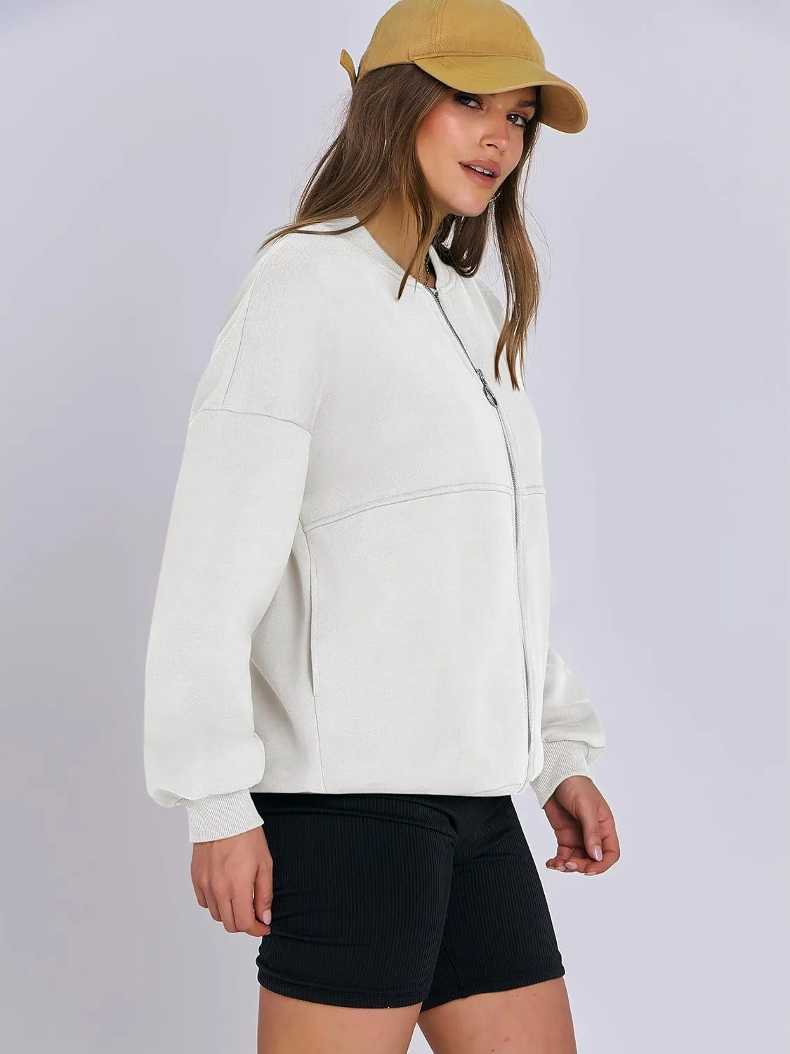 ANRABESS Women's Zip up Oversized Sweatshirts Fleece jacket Coat Long Sleeve Casual Hoodie 2025 Fall Teen Girl Top Clothes