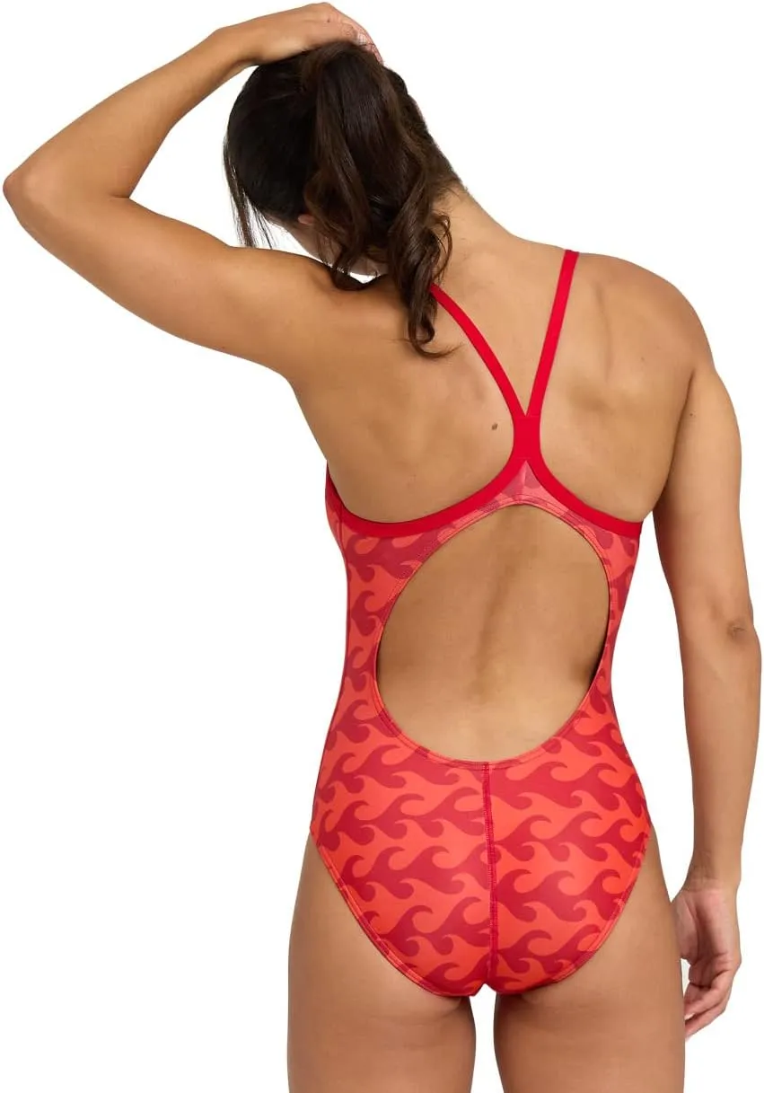 ARENA Performance Ride The Wave Women's Swimsuit Light Drop Back MaxLife Fabric Athletic One Piece Training Suit