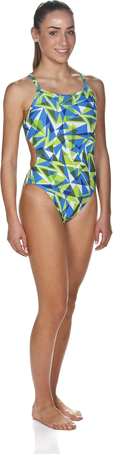 ARENA Women's Shattered Glass Challenge Back One Piece Swimsuit