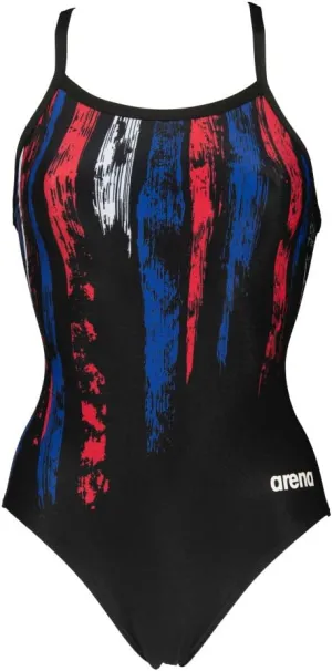 Arena Women's Team Painted Stripes Light Drop Back MaxLife One Piece Swimsuit