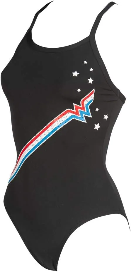 Arena Women's Team Painted Stripes Light Drop Back MaxLife One Piece Swimsuit