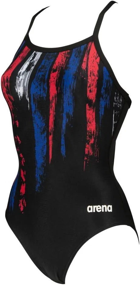 Arena Women's Team Painted Stripes Light Drop Back MaxLife One Piece Swimsuit