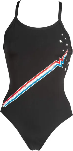 Arena Women's Team Painted Stripes Light Drop Back MaxLife One Piece Swimsuit