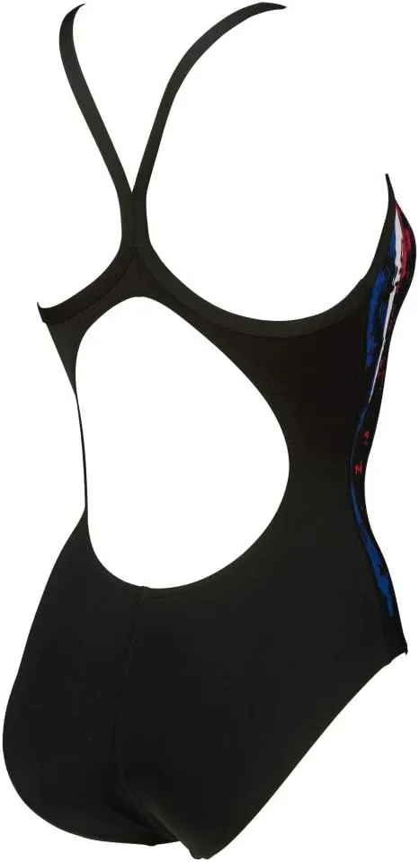 Arena Women's Team Painted Stripes Light Drop Back MaxLife One Piece Swimsuit