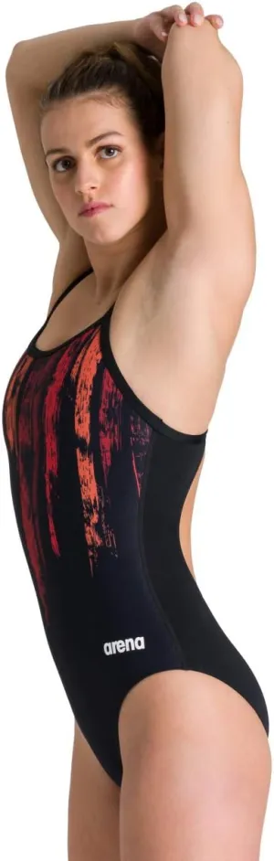Arena Women's Team Painted Stripes Light Drop Back MaxLife One Piece Swimsuit