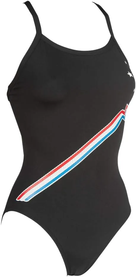 Arena Women's Team Painted Stripes Light Drop Back MaxLife One Piece Swimsuit