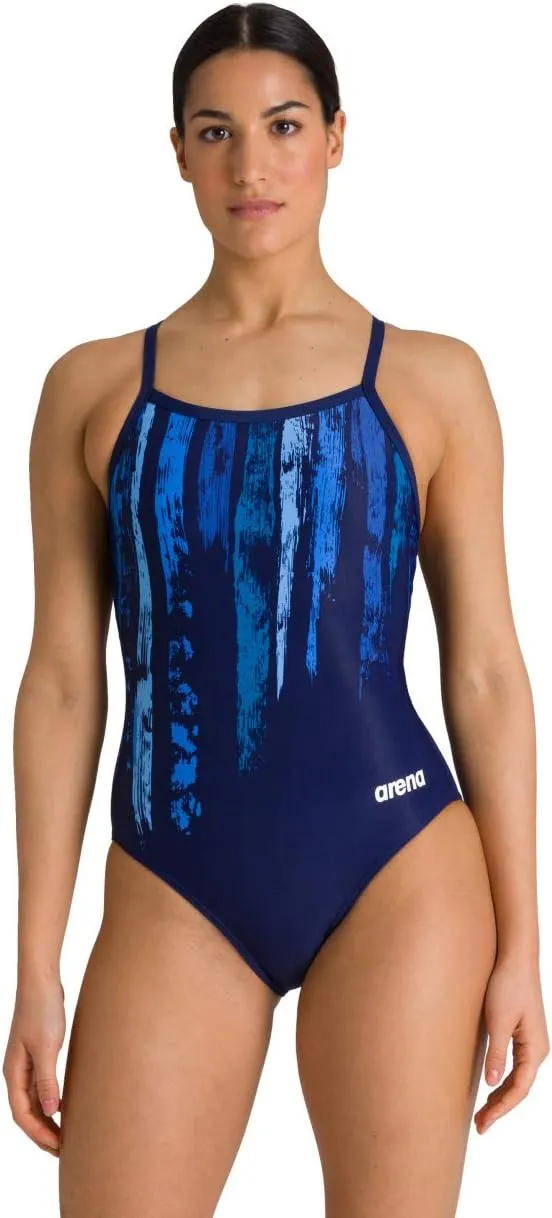 Arena Women's Team Painted Stripes Light Drop Back MaxLife One Piece Swimsuit