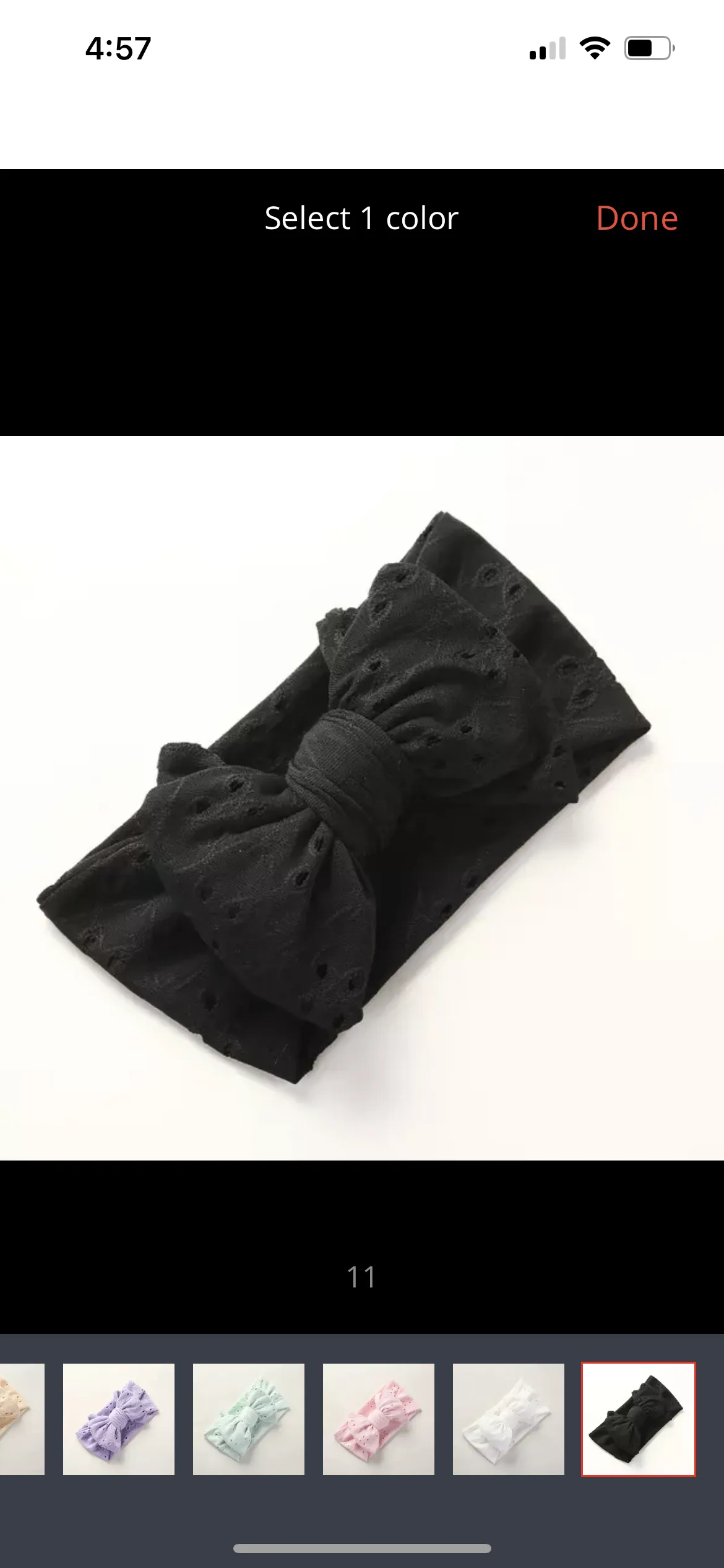 Baby Top Knot Double Bow Headband  Black