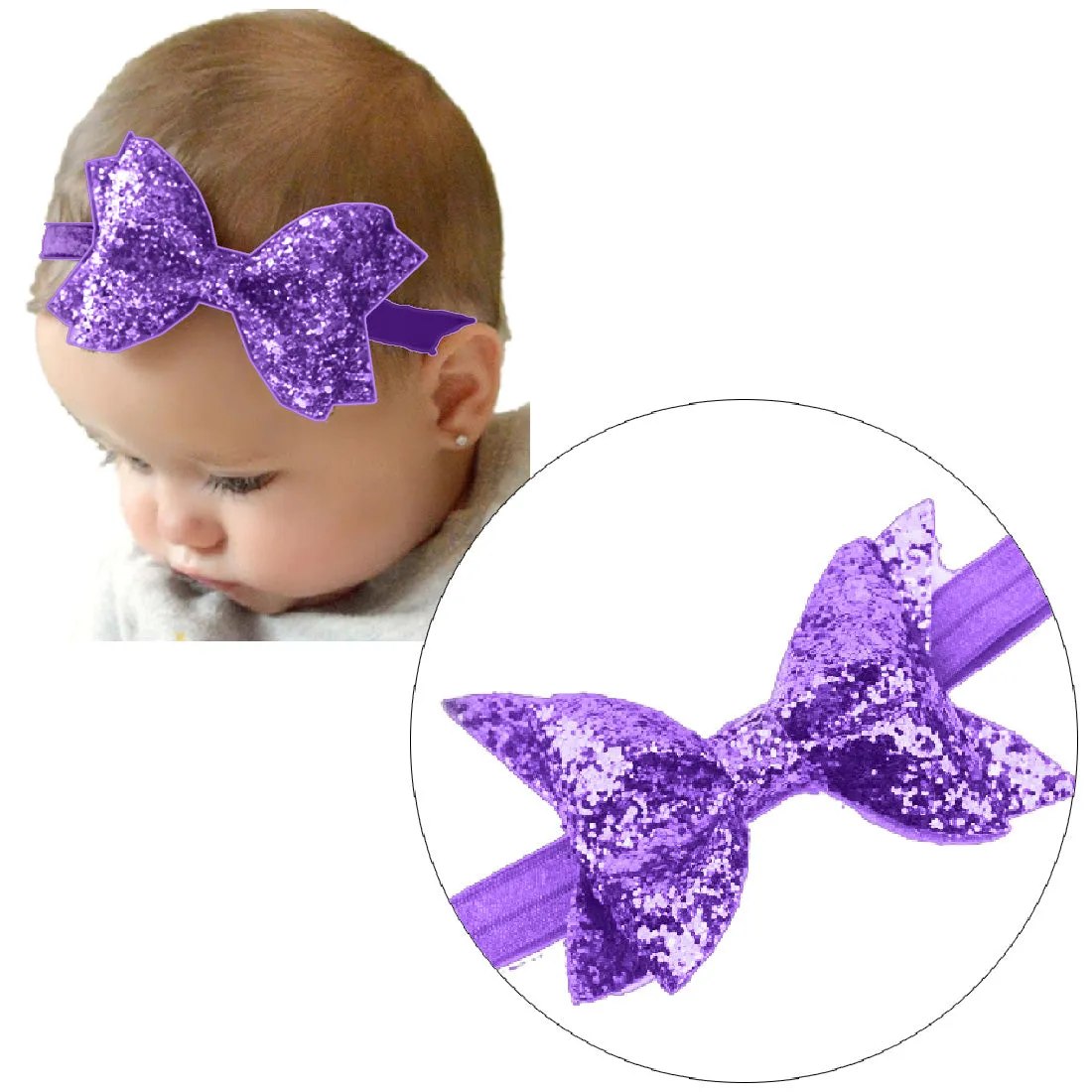 Babymoon Kids Girls Glittering Bow Hairband | Baby Headband | Hair Accessories