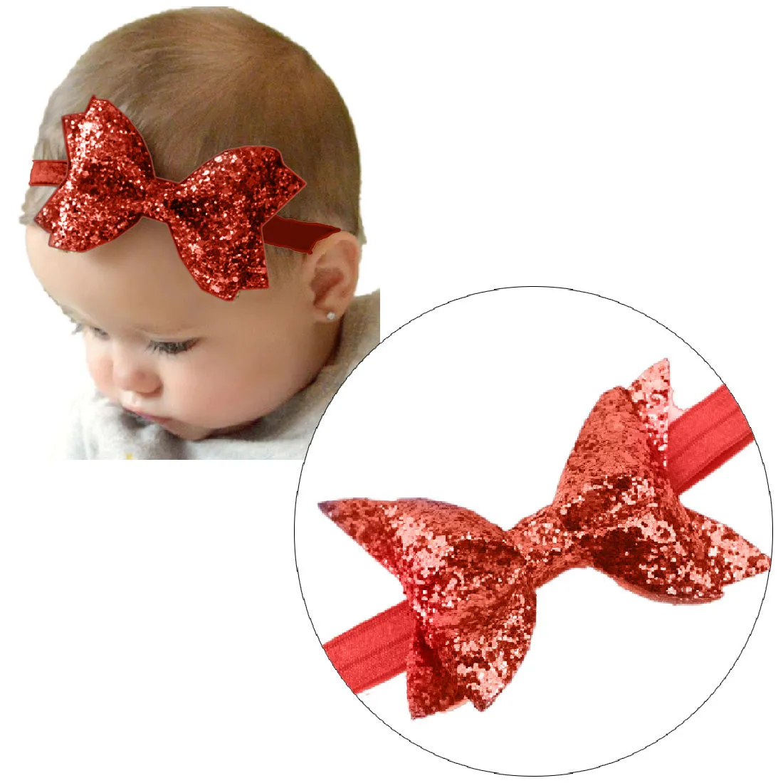 Babymoon Kids Girls Glittering Bow Hairband | Baby Headband | Hair Accessories