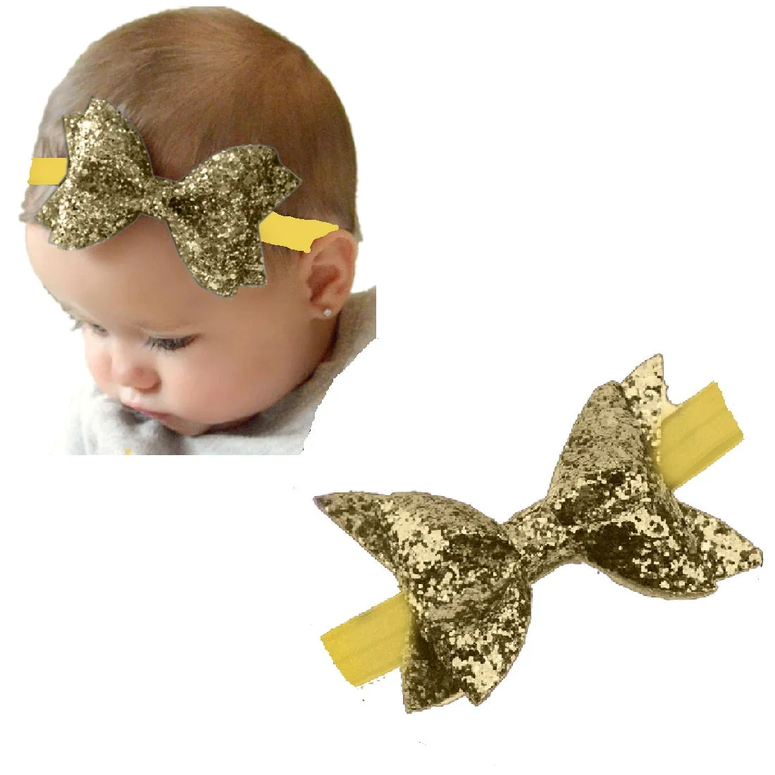 Babymoon Kids Girls Glittering Bow Hairband | Baby Headband | Hair Accessories