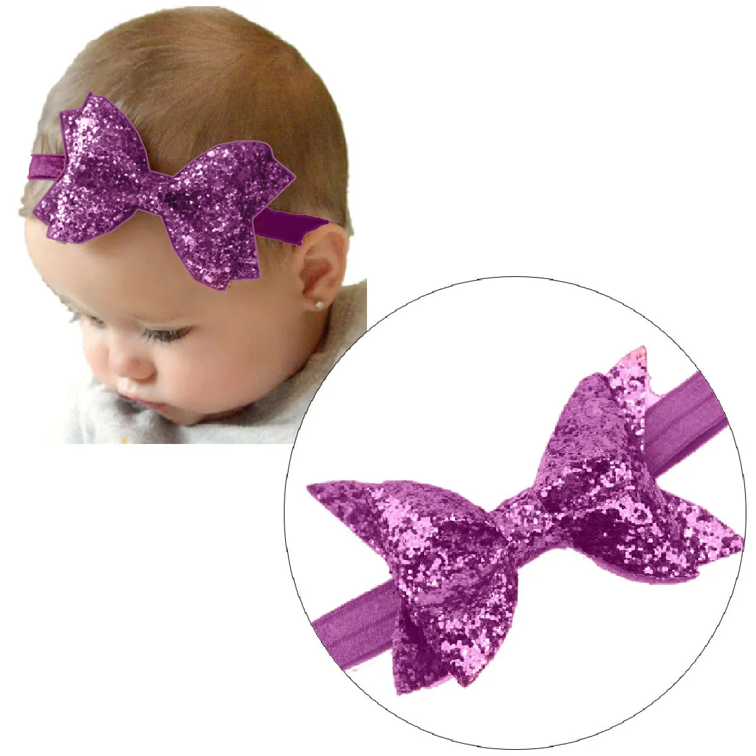Babymoon Kids Girls Glittering Bow Hairband | Baby Headband | Hair Accessories