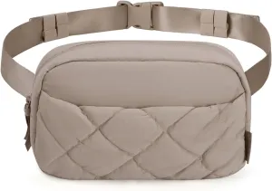 BAGSMART Puffy Fanny Packs for Women Crossbody Belt Bag with Adjustable Strap, Quilted Waist Pack Purse for Traveling Shopping Workout