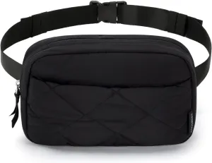 BAGSMART Puffy Fanny Packs for Women Crossbody Belt Bag with Adjustable Strap, Quilted Waist Pack Purse for Traveling Shopping Workout