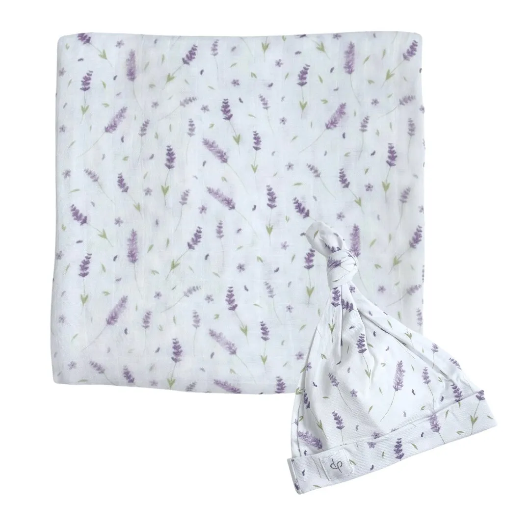 Bamboo Muslin Swaddle Blanket & Topknot Set - Into the Wild