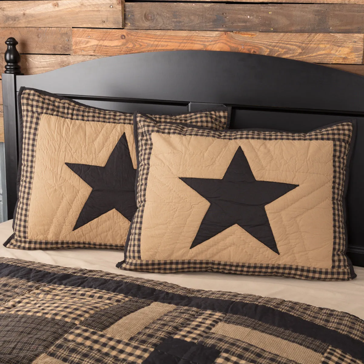 Black Check Star Sham