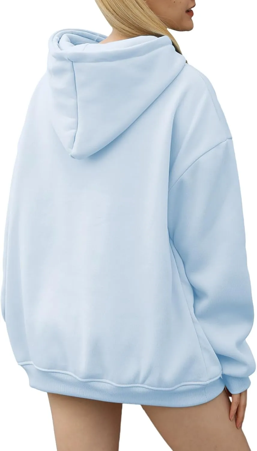 Bobeutou Oversized Hoodie for Women Trendy Hoodies Basic Solid Sweatshirts with Pocket Fleece Pullover Fashion Casual Tops