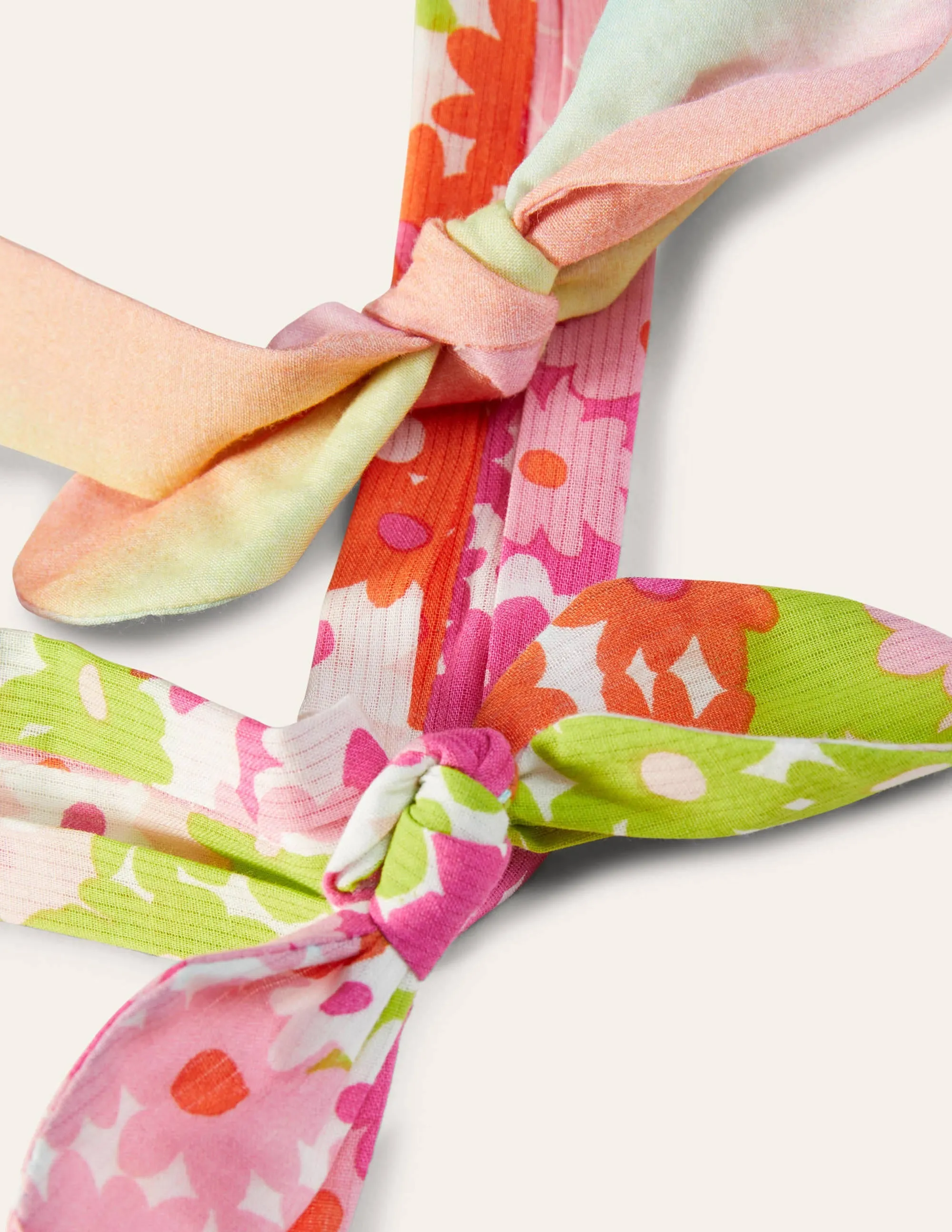 Bow Headbands 2 Pack-Bright Multi Floral Rainbow