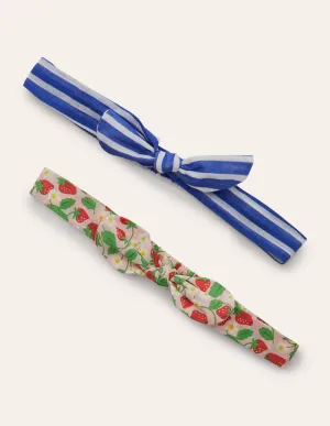Bow Headbands 2 Pack-Pink Strawberry/Blue