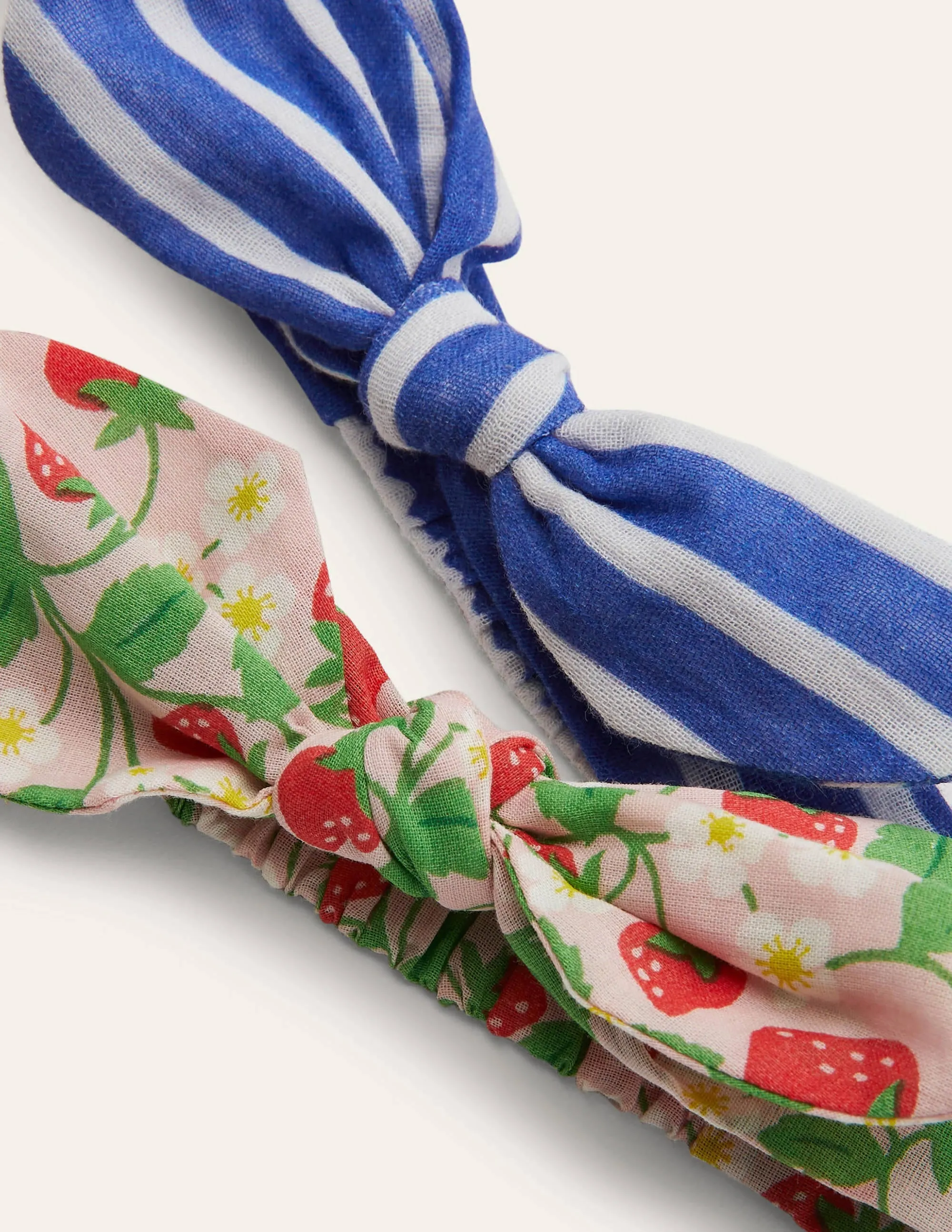 Bow Headbands 2 Pack-Pink Strawberry/Blue