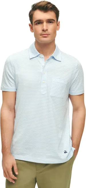 Brooks Brothers Men's Cotton Jersey Feeder Stripe Short Sleeve Polo