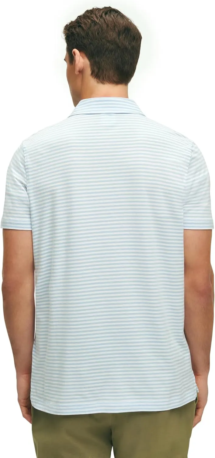 Brooks Brothers Men's Cotton Jersey Feeder Stripe Short Sleeve Polo