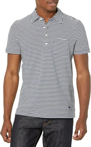 Brooks Brothers Men's Cotton Jersey Feeder Stripe Short Sleeve Polo