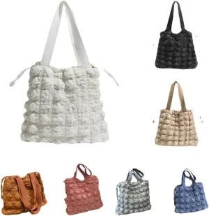 Bubble Quilted Hobo Women Handbag Cloud Tote Shoulder Bag Casual Crossbody Bag Gift for Women (Cream White)
