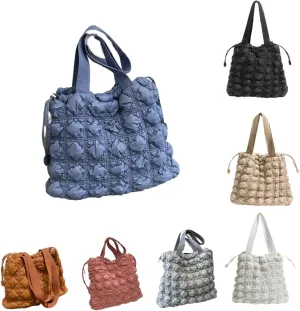 Bubble Quilted Hobo Women Handbag Cloud Tote Shoulder Bag Casual Crossbody Bag Gift for Women (Cream White)