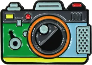 Camera - Green and Blue - Enamel Pin