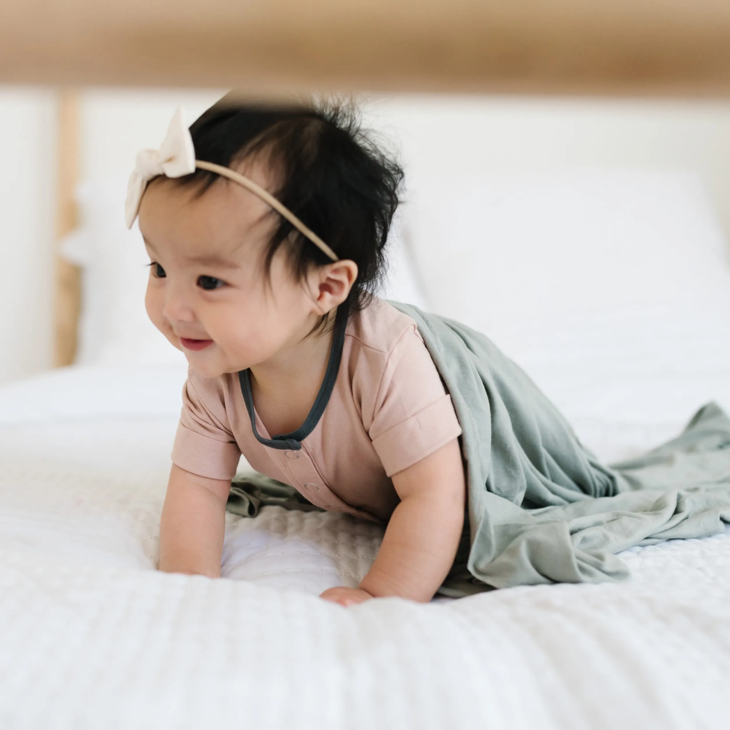 Copper Pearl Knit Swaddle Blanket | Stone