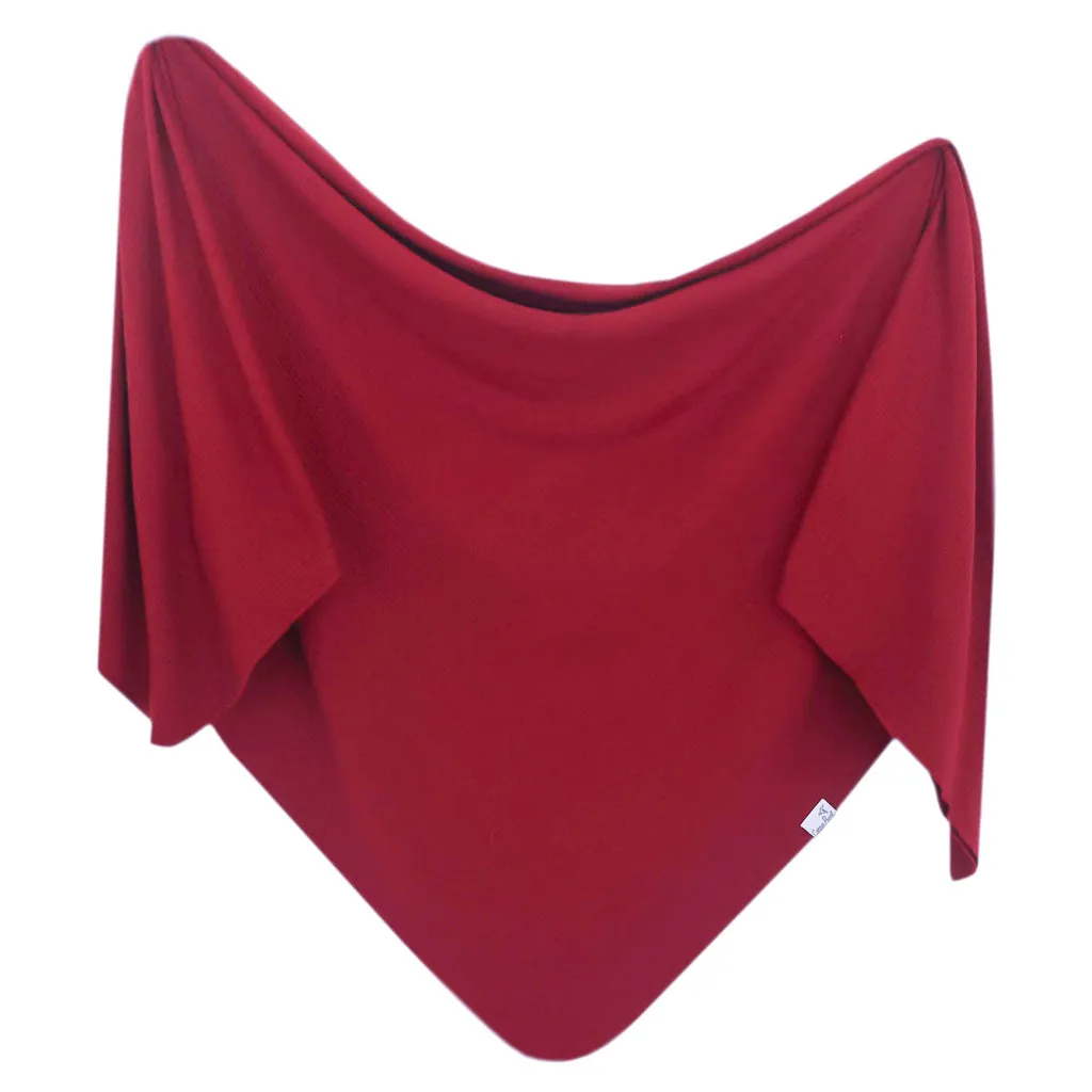 Copper Pearl Rib Knit Swaddle Blanket | Cranberry