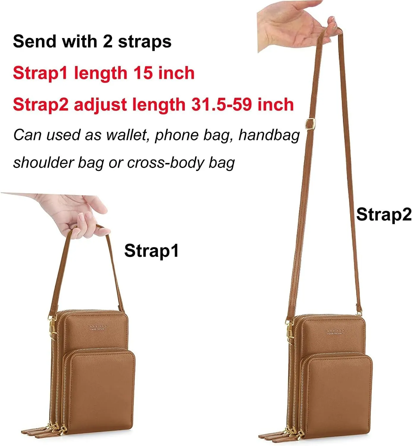 Crossbody Phone Bags for Women Small PU Leather Cellphone Purse Wallet