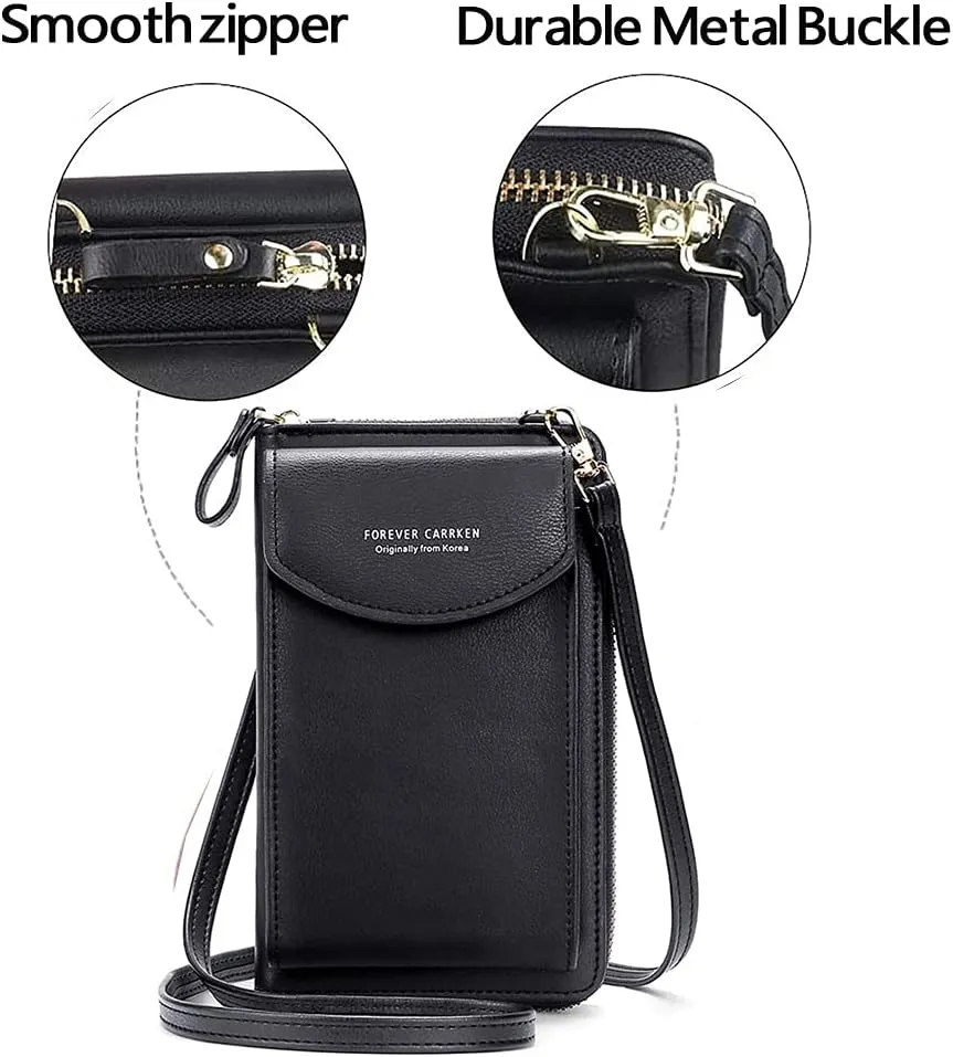 Crossbody Phone Bags for Women Small PU Leather Cellphone Purse Wallet