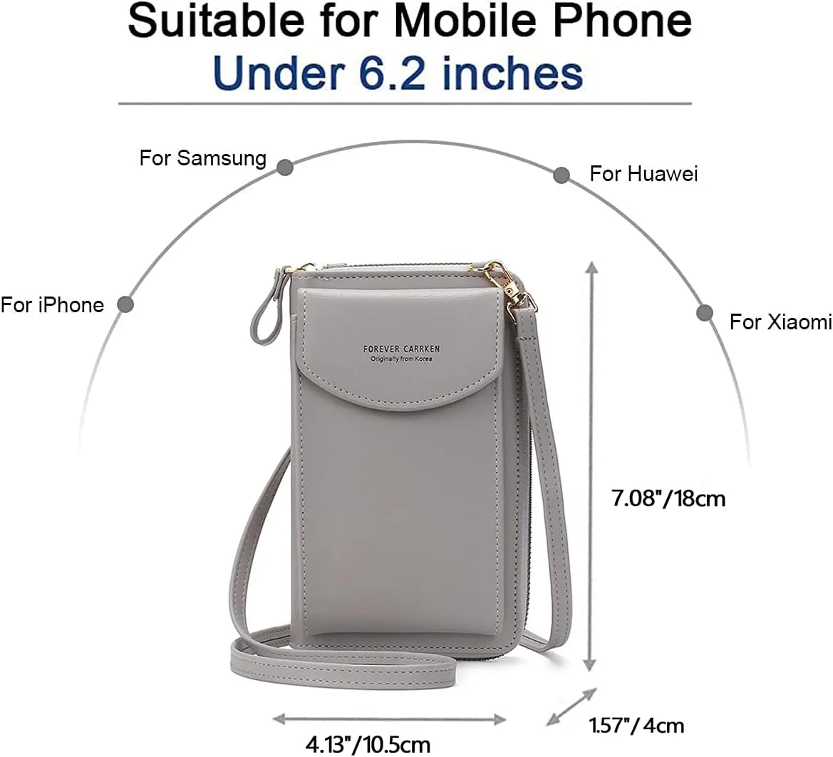 Crossbody Phone Bags for Women Small PU Leather Cellphone Purse Wallet