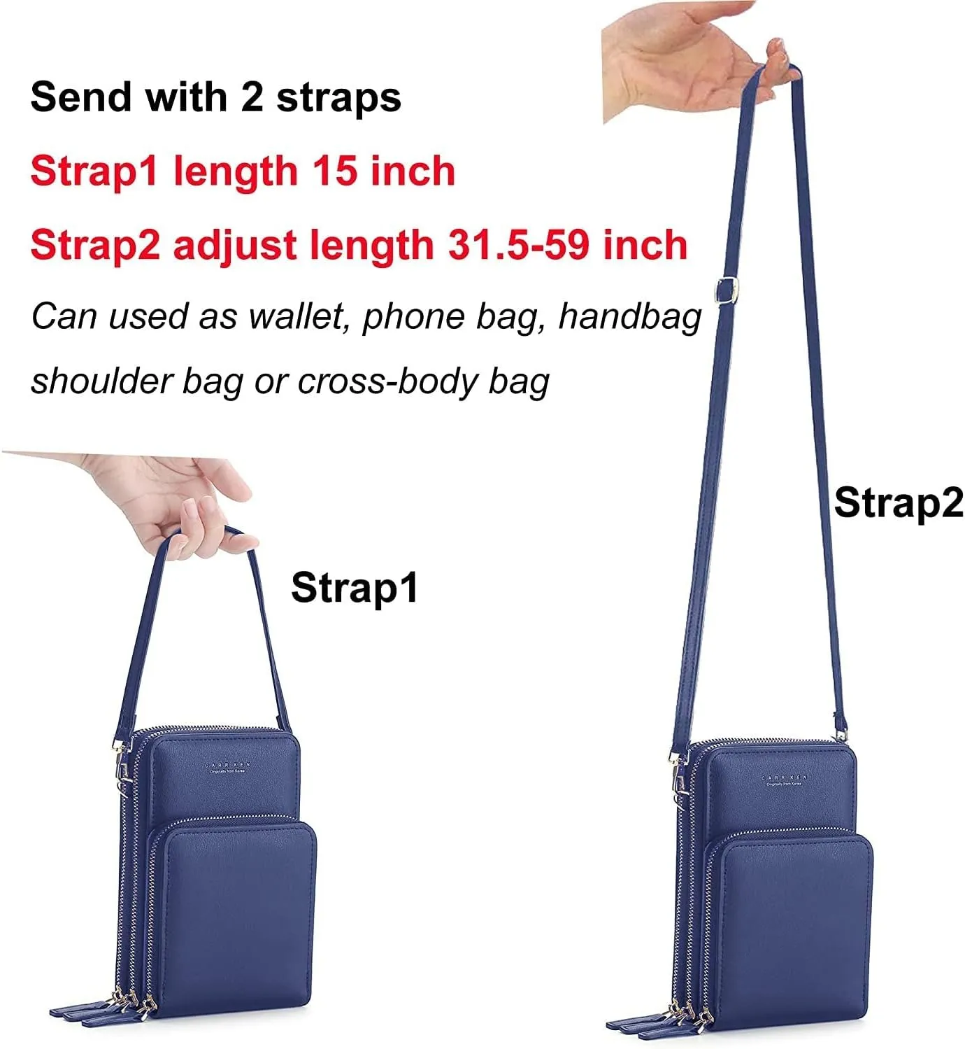 Crossbody Phone Bags for Women Small PU Leather Cellphone Purse Wallet
