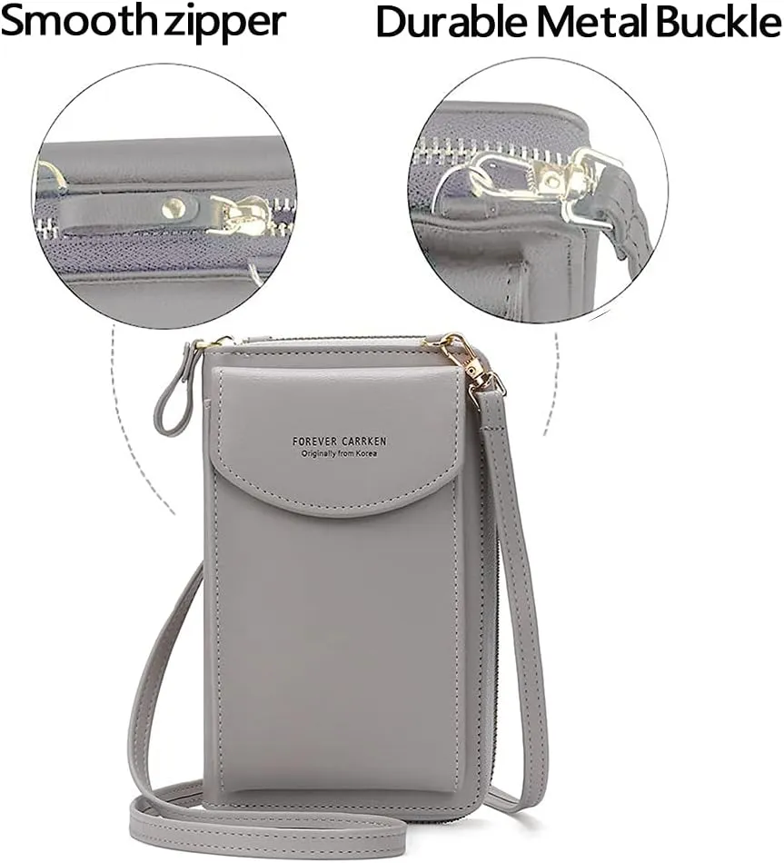 Crossbody Phone Bags for Women Small PU Leather Cellphone Purse Wallet