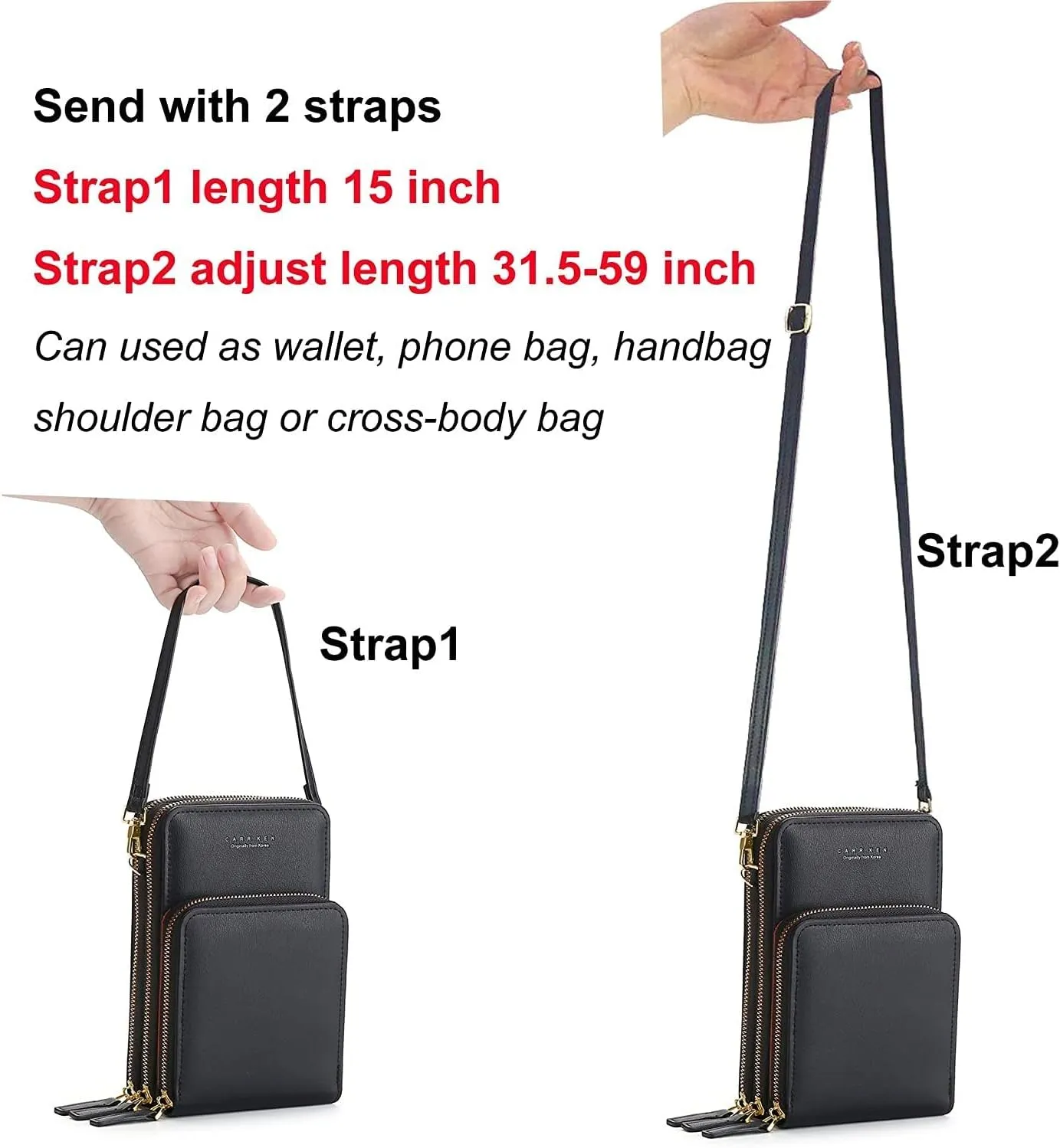 Crossbody Phone Bags for Women Small PU Leather Cellphone Purse Wallet