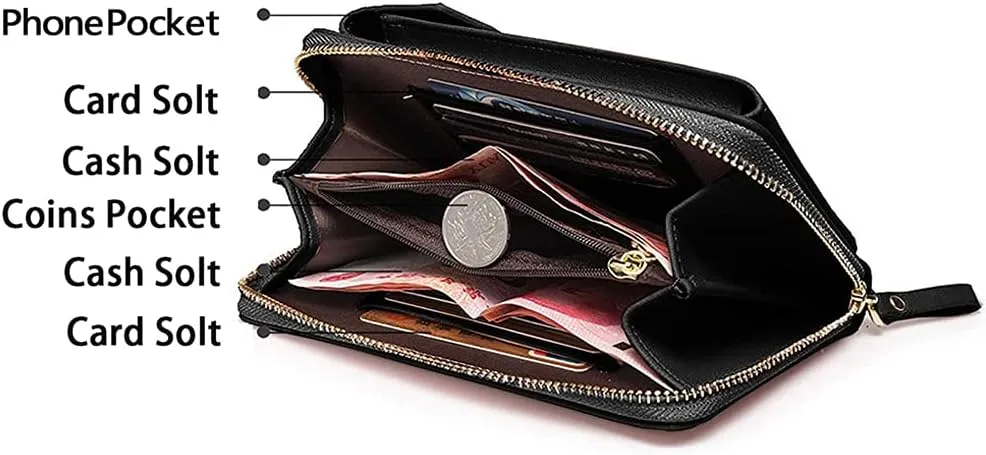 Crossbody Phone Bags for Women Small PU Leather Cellphone Purse Wallet