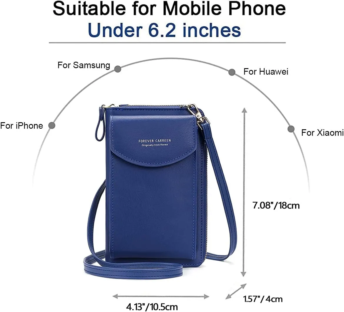 Crossbody Phone Bags for Women Small PU Leather Cellphone Purse Wallet