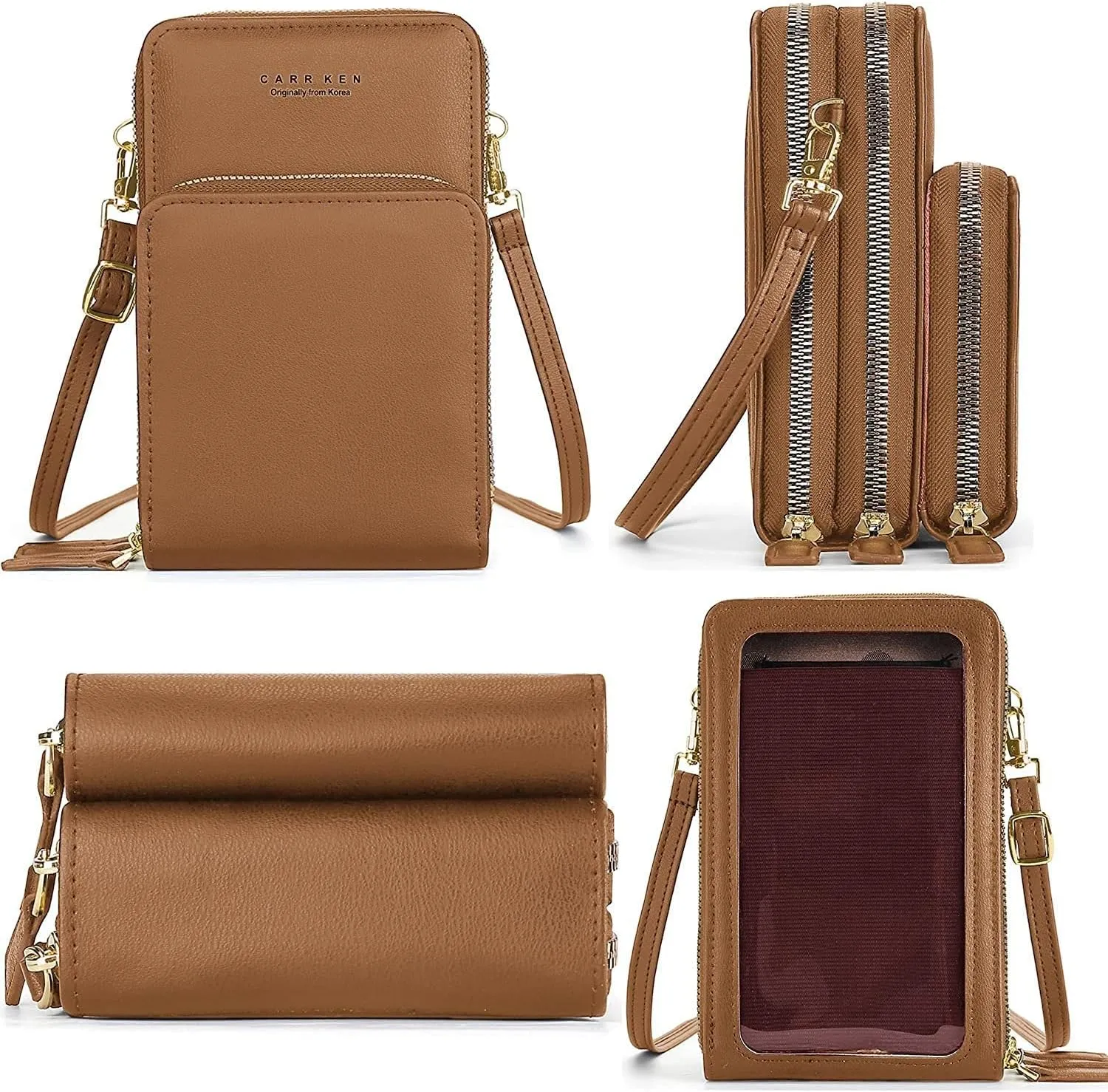 Crossbody Phone Bags for Women Small PU Leather Cellphone Purse Wallet