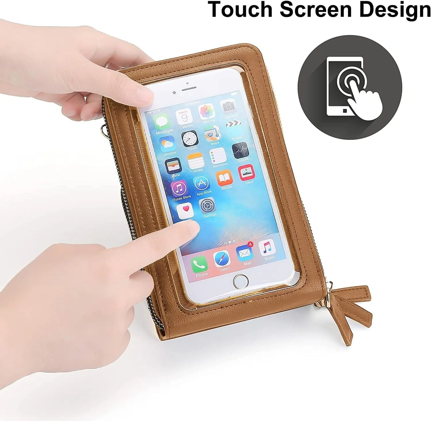 Crossbody Phone Bags for Women Small PU Leather Cellphone Purse Wallet