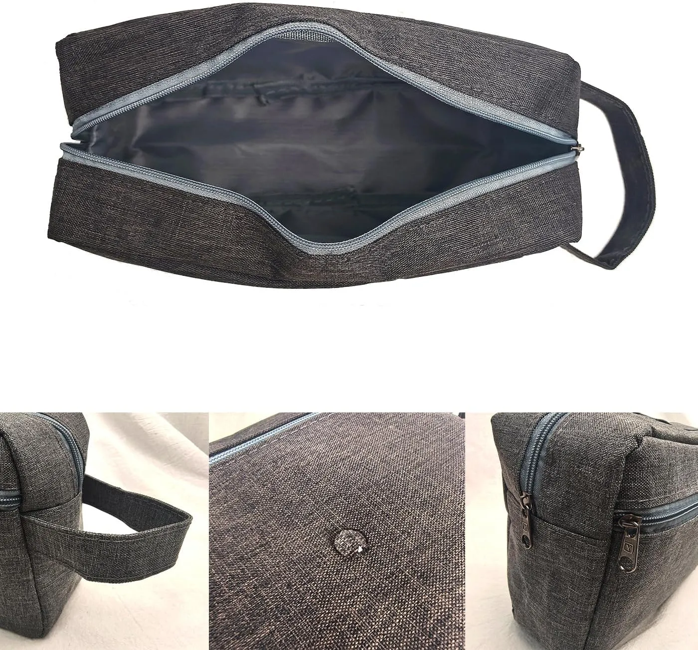 Custom Embroidered Minimalist Toiletry Bag for Men & Women - Lightweight Cationic Fabric Travel Organizer, Shaving Bag,Perfect for Groomsmen Gifts & Personalized Use (1, Dark Gray)